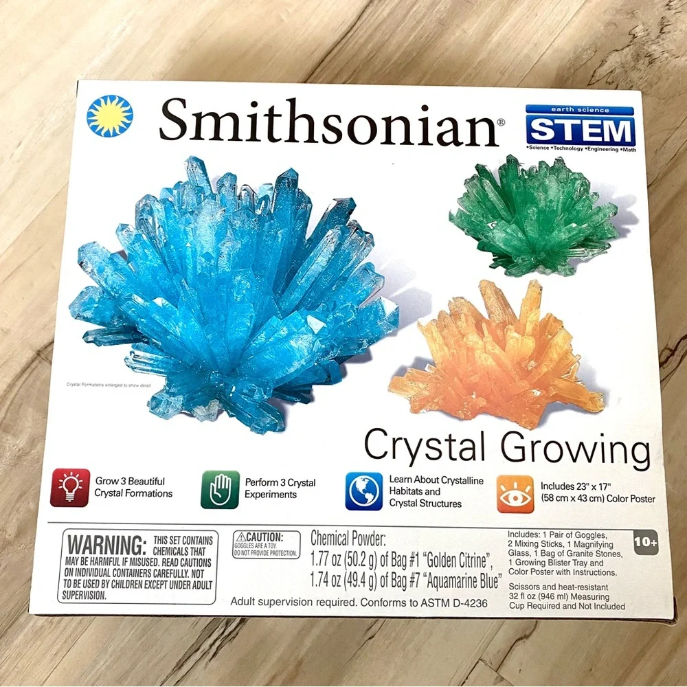 Smithsonian Crystal Growing KIT educational crystals STEM KIDS toy unisex gift
